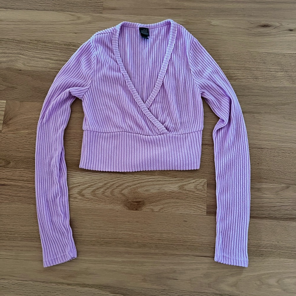 XS Wild Fable Cropped Rib Knit Top